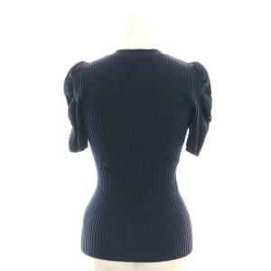 CELFORD ハーフスリーブリブニットプルオーバー カットソー 半袖 36 紺 ネイビー /AT OS