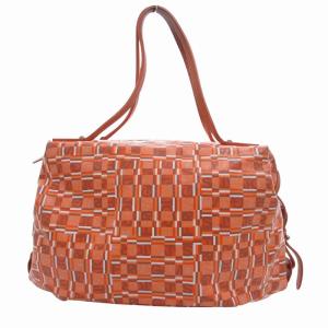 トートバッグ ロゴ 総柄 オレンジ /JS