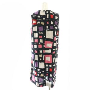 S Max Mara ワンピース ノースリーブ 膝丈 総柄 コットン 36 黒 マルチカラー /NR OS
