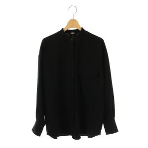 24SS No Collar 2way Blouse ブラウス シャツ 長袖 ブラック /DF OS