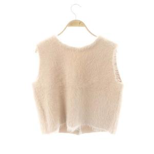 Apuweiser-riche 23AW 前後2WAYフェザーニットプルオーバー ノースリーブ 2 ピンク /HK OS