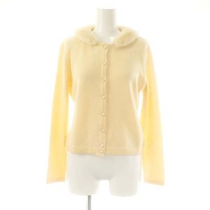 ミンクファー カーディガン ニット 長袖 36 クリーム色 /AT OS