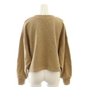 IENA 24AW ラメ ワイド スウェットプルオーバー トレーナー ショート丈 F ベージュ 24070900501030