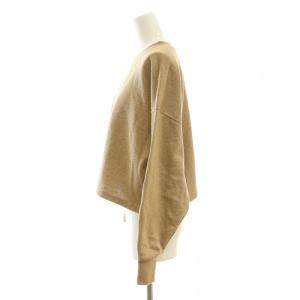 IENA 24AW ラメ ワイド スウェットプルオーバー トレーナー ショート丈 F ベージュ 24070900501030