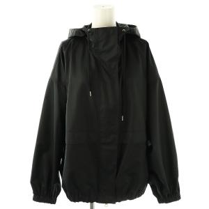 24SS タフタブルゾン ジャケット ジップアップ フード ブラック /DO OS