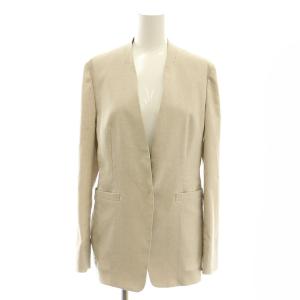 ノーカラー ジャケット 38 ベージュ /AT OS