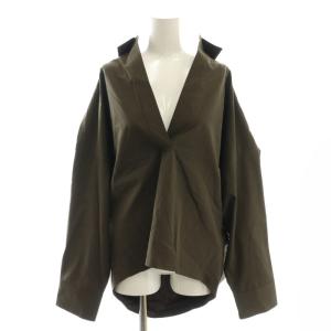 R'IAM 23SS ストライプシャツ 長袖 ノーカラー バンドカラー