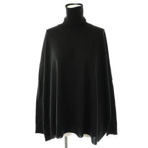 MILLENNIUM タートルネックワイドプルオーバーニット カットソー ウール ブラック /DO OS