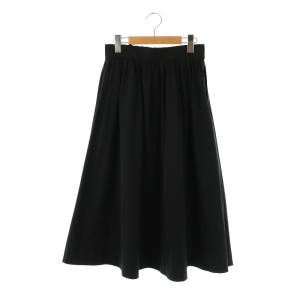 24SS ストレッチタフタ ボリュームギャザースカート フレア 36 黒 /CX OS