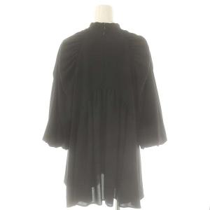 ENFOLD GATHER PULLOVER ブラウス 七分袖 プルオーバー 38 ブラック /DO OS