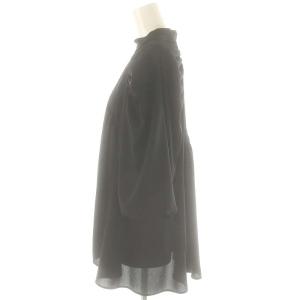 ENFOLD GATHER PULLOVER ブラウス 七分袖 プルオーバー 38 ブラック /DO OS
