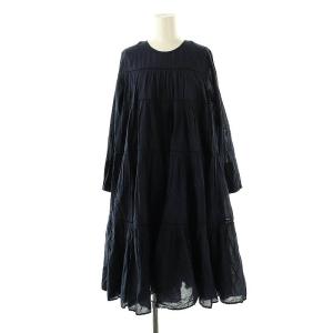 Cotton Voile Tiered Middle Length Dress ワンピース ひざ丈 長袖