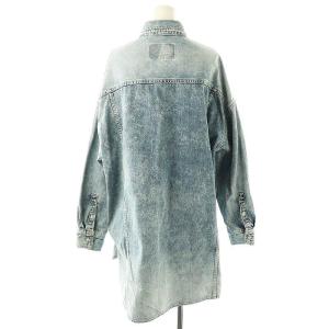 Whim Gazette WhimGazette ケミカルビッグデニムシャツ ステンカラー 長袖 F 青 ブルー /AT OS SH