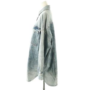 Whim Gazette WhimGazette ケミカルビッグデニムシャツ ステンカラー 長袖 F 青 ブルー /AT OS SH