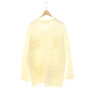 Whim Gazette WhimGazette ツイードニットジャケット ノーカラー フリンジ 金ボタン モヘヤ混 F アイボリー /DO OS SH