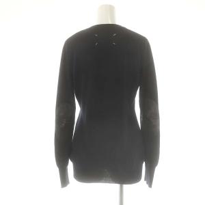 Martin Margiela 4 エルボーパッチVネックニット プルオーバー 長袖 S ネイビー S31HA0575 /DF OS