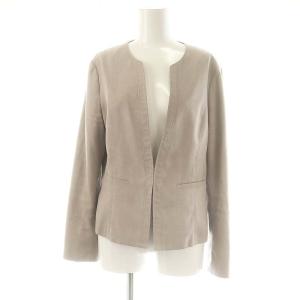 COUP DE CHANCE セットアップ スエード調 ノーカラージャケット フレアスカート 40 グレージュ /DO OS