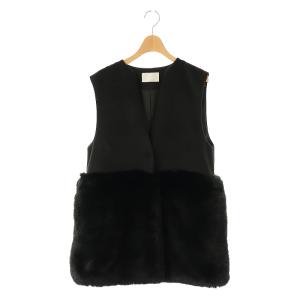 24AW 裾ファーロングジレ ベスト F ブラック /DF OS SH