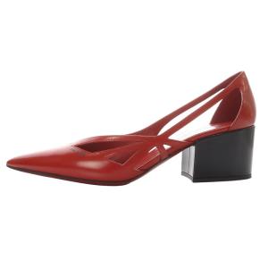 パンプス ポインテッドトゥ 36.5 レッド