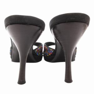 MOSCHINO CHEAP AND CHIC ヒールサンダル ミュール マルチストーン 36 黒 ブラック /GV