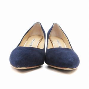 PELLICO ハイヒールパンプス シューズ ピンヒール ポインテッドトゥ スエード 36.5 23.5 紺 ネイビー