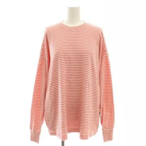 25SS コットンマルチボーダーロングスリーブ トップス 38 ピンク