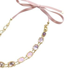 SWAROVSKI カラーストーン ネックレス ピンク /SR16