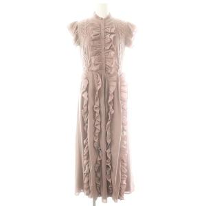 フリル フレンチスリーブ ワンピース ロング M ローズグレー /CX OS