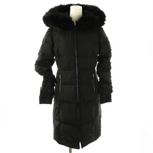 フォックスファー ダウンコート アウター フード M ブラック /ES OS