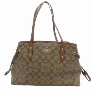 トートバッグ シグネチャー PVC 茶 ブラウン F57842 /JS