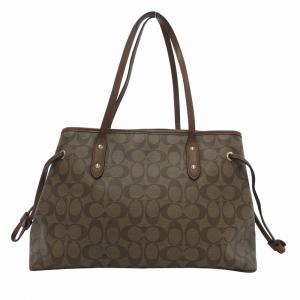 COACH トートバッグ シグネチャー PVC 茶 ブラウン F57842 /JS