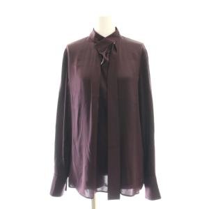 シルクボウタイブラウス ロングスリーブ 38 紫 パープル /SS OS