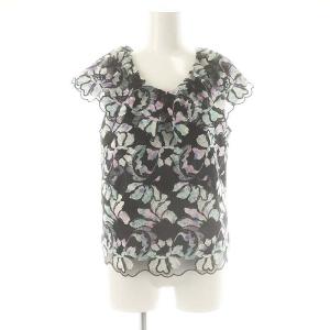 24SS フラワー刺繍プリントトップ トップ ブラウス 36 マルチカラー /DF OS