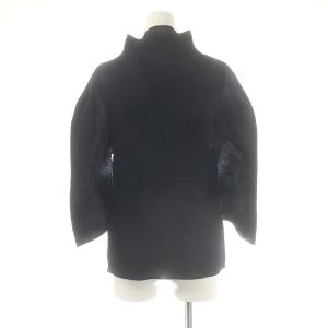 me ISSEY MIYAKE 長袖プリーツカットソー シアー ネイビー /DO OS