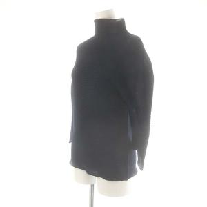 me ISSEY MIYAKE 長袖プリーツカットソー シアー ネイビー /DO OS