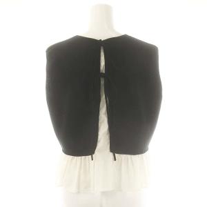 BALLSEY 24SS ファブリックコンビ ノースリーブプルオーバー ニット カットソー S 黒 ブラック /AT OS