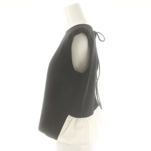 BALLSEY 24SS ファブリックコンビ ノースリーブプルオーバー ニット カットソー S 黒 ブラック /AT OS