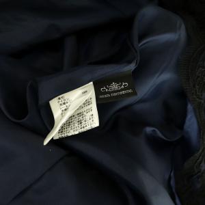 GRACE CONTINENTAL スカラ刺繍フレアワンピース ロング ノースリーブ レース 切替 36 ネイビー /MY OS