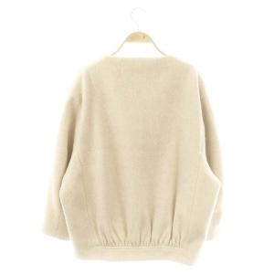 BALLSEY ウールパイルミルド ビルドネックショートコート ノーカラー 36 ベージュ /AT OS