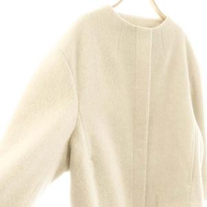 BALLSEY ウールパイルミルド ビルドネックショートコート ノーカラー 36 ベージュ /AT OS