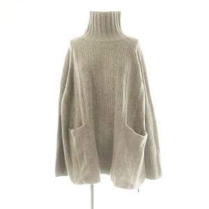 24AW ポケットデザインタートルネックニット セーター 長袖 ウール F グレー /NR OS
