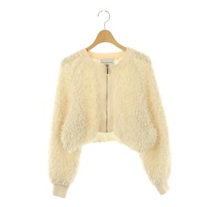 23AW フリンジニットブルゾン ジャケット F オフホワイト /SY OS