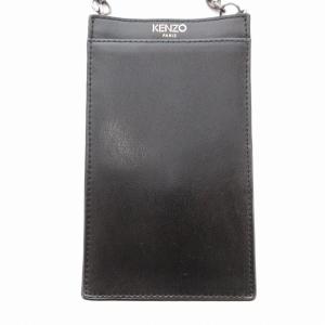 KENZO EYE アイ PHON ON CHAIN フォンホルダー チェーンショルダー ポーチ 刺繍 レザー 黒