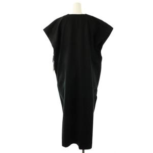 SACRA ハイカウントメルトンワンピース ロング ノースリーブ 38 ブラック /ES OS