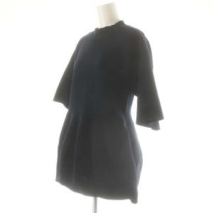 ENFOLD 23AW SOLID-PEPLUM PULLOVER プルオーバー カットソー 38 M 紺 ネイビー