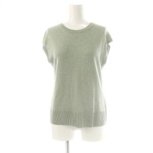 24SS ジンシルクニットプルオーバー ノースリーブ リネン混 F スモークグリーン /ES OS