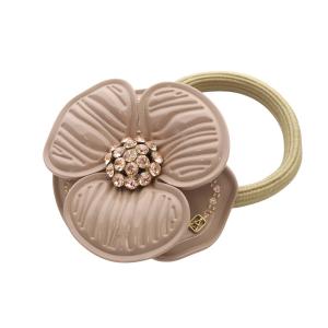 ポニー カメリア ヘアゴム ロゴ ピンクべージュ /SR17