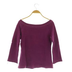 VIVIENNE TAM 刺繍スウェット カットソー 七分袖 ラウンドネック カットオフ 0 パープル /MY OS