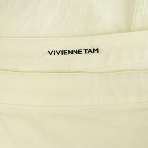 VIVIENNE TAM デニムスカート ロング タイト 刺繍 ストレッチ 38 ホワイト /MY OS