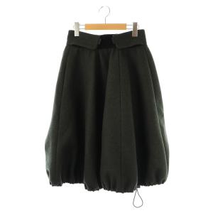 ウールドローストリングバルーンスカート ロング 36 ダークグレー /DO OS